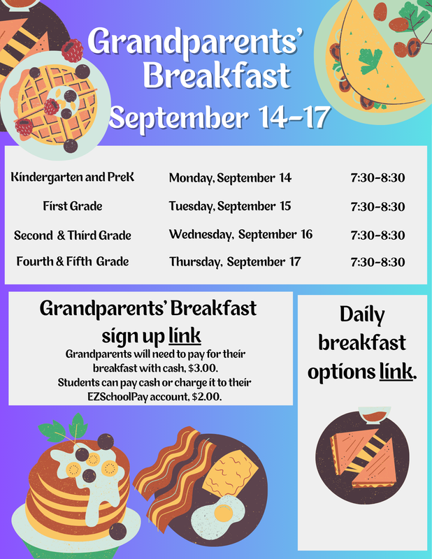 Grandparents Breakfast Flyer. Dates and links