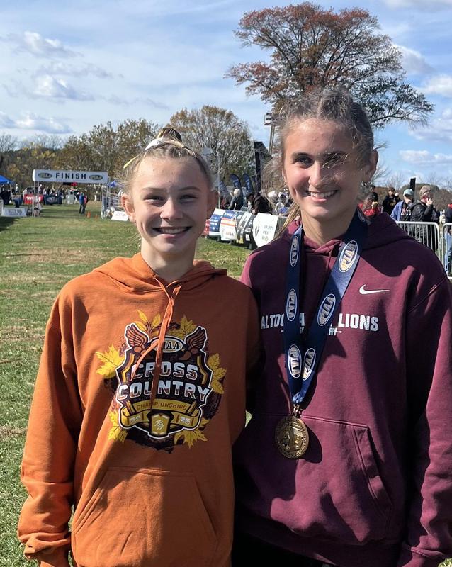 Emma Etters and Ashlyn Noce at the Cross Country State Championships