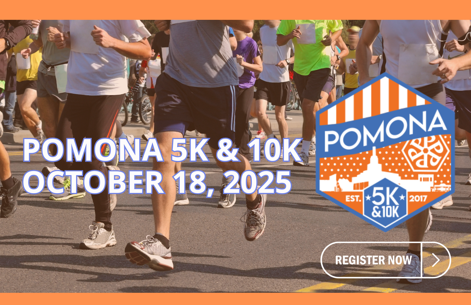 Pomona 5K & 10K Event Info - shuffle banner for web, October 18, 2025