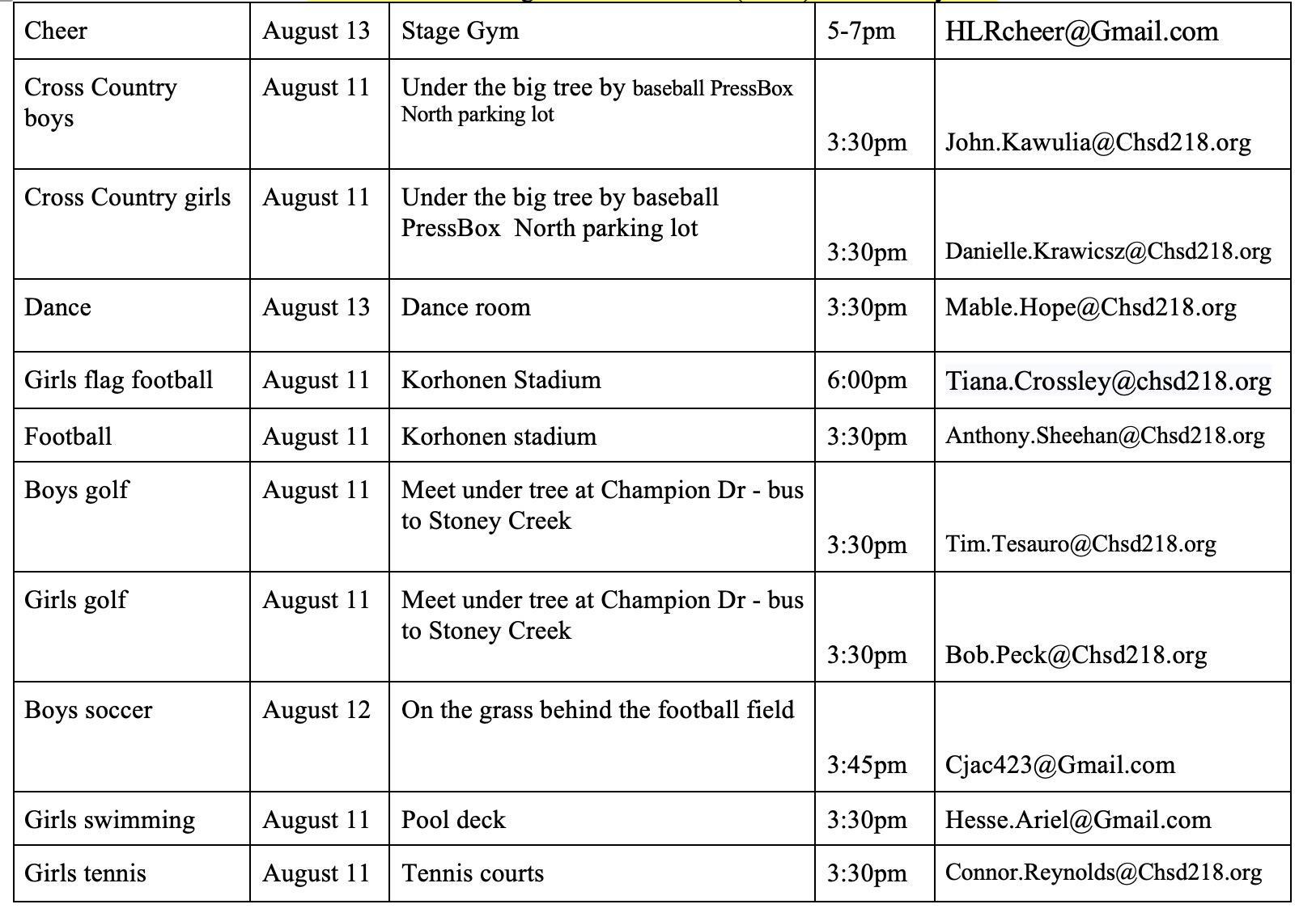 RYOUT DATES