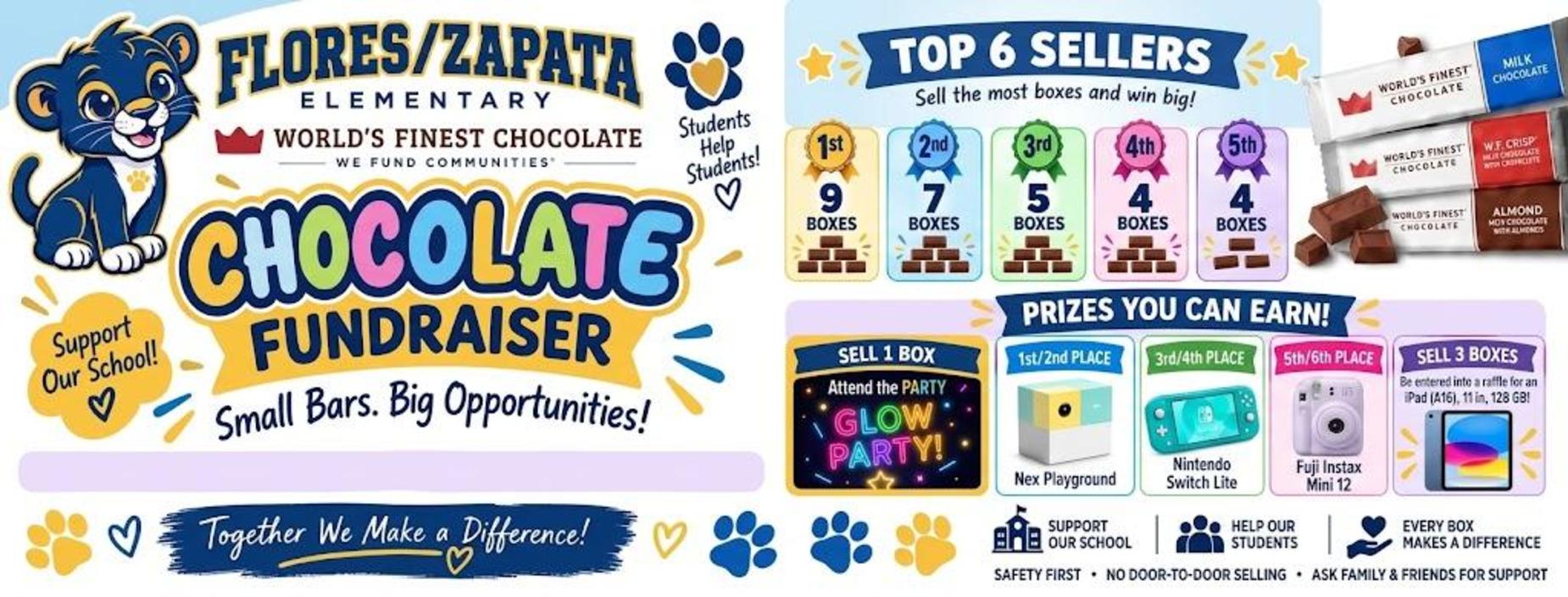 Flores/Zapata Elementary Chocolate Fundraiser info