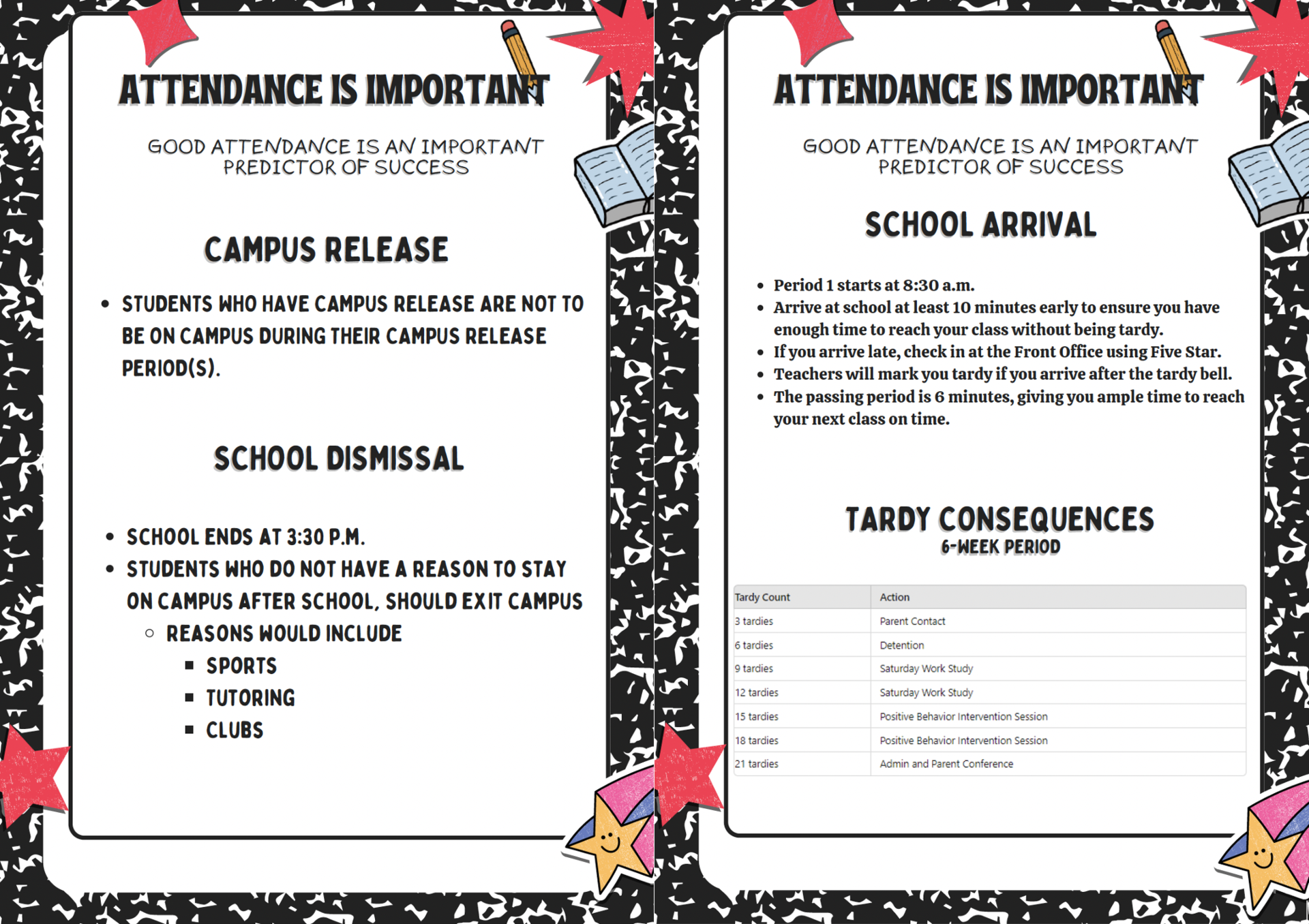 attendance procedures information