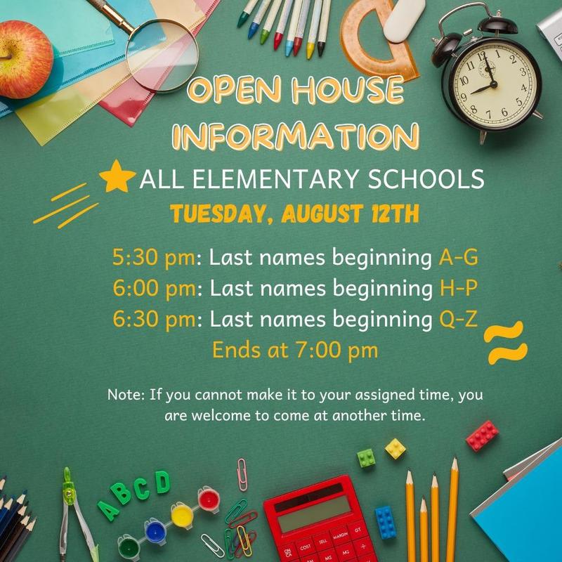 25 elementary open house