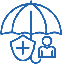 Umbrella Icon with health and human