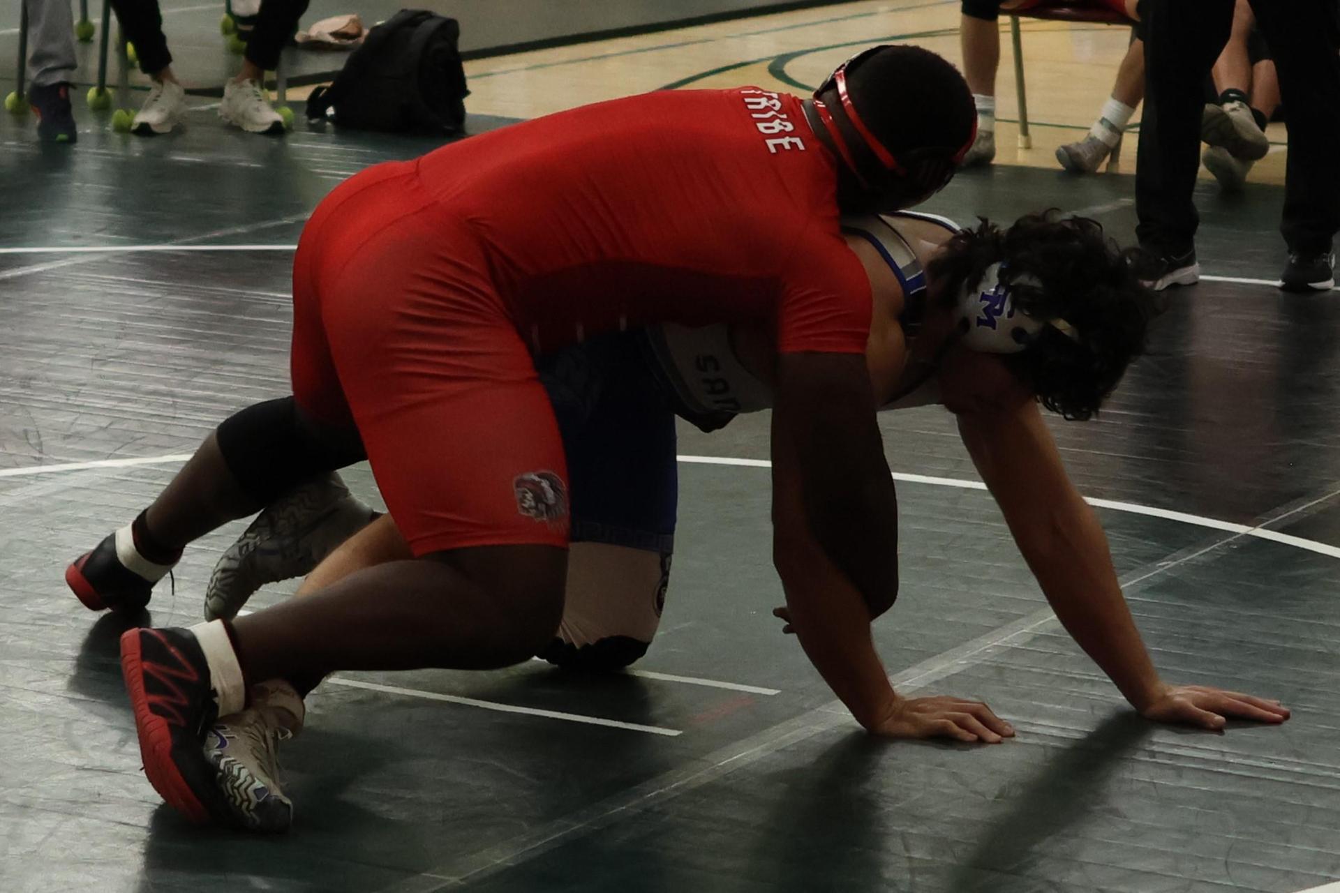 Boys wrestling in the Liberty Duals event 139