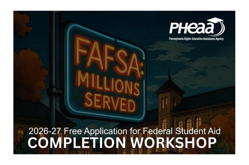 a neon sign in front of older buildings with lit windows