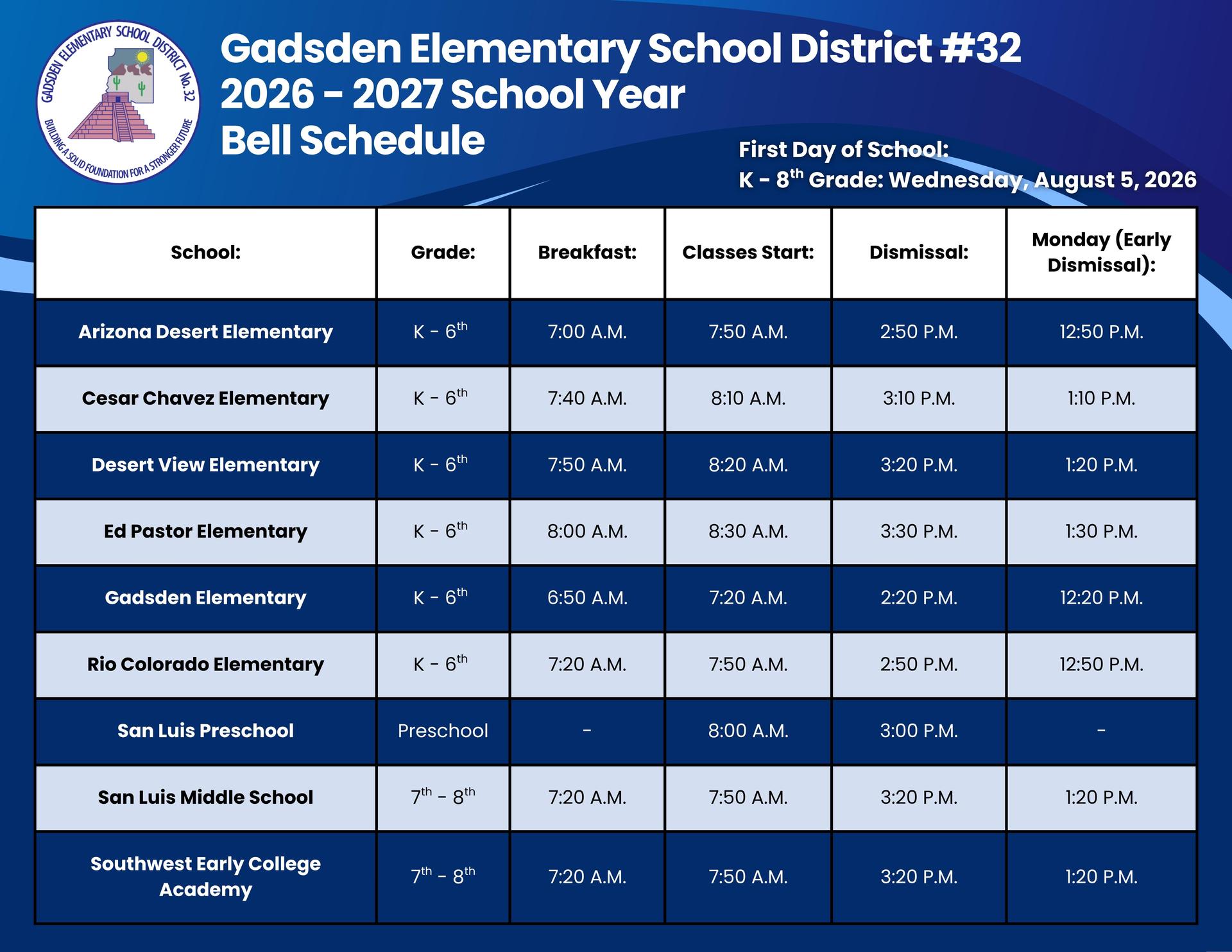 Bell Schedule