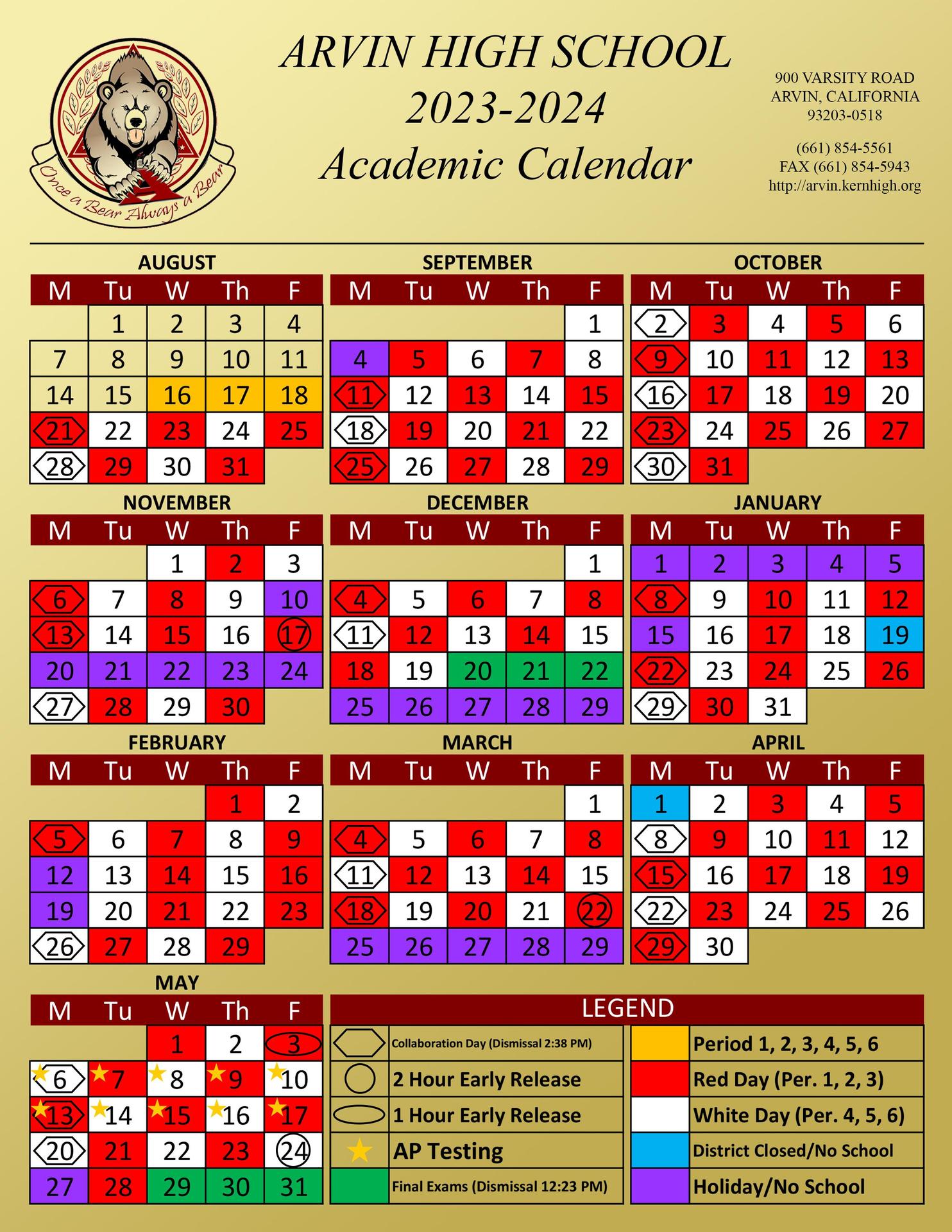 Bell Schedules – Resources – Arvin High School Bell Schedules – Resources – Arvin High School