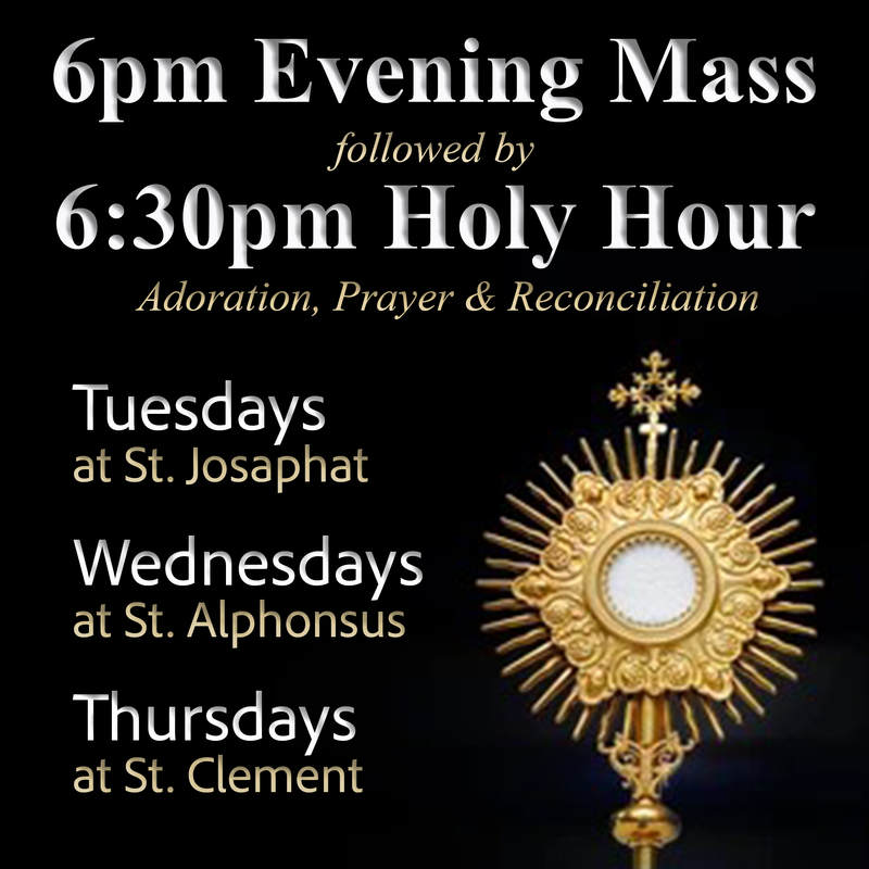 Need some time with the Lord? Holy Hour is offered 3 nights a week in our area! Featured Photo