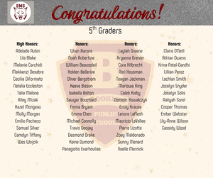 Grade 5 Honor Roll