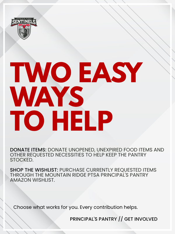 Two ways to help - MRHS Principal's Pantry