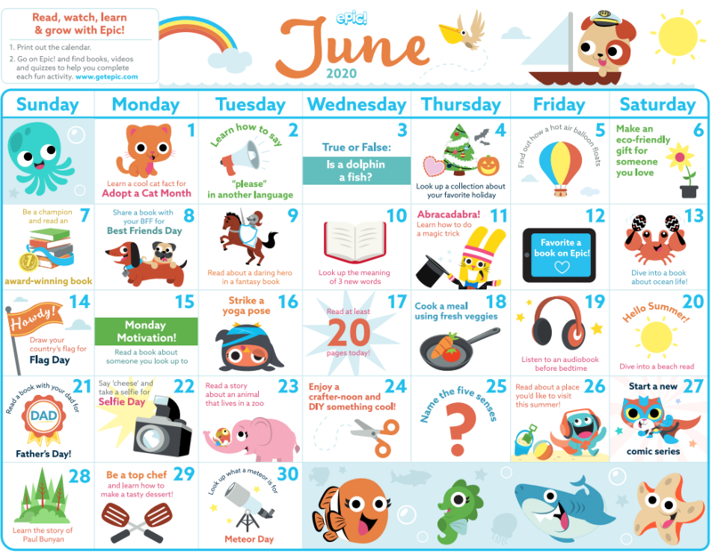 Epic calendar for June