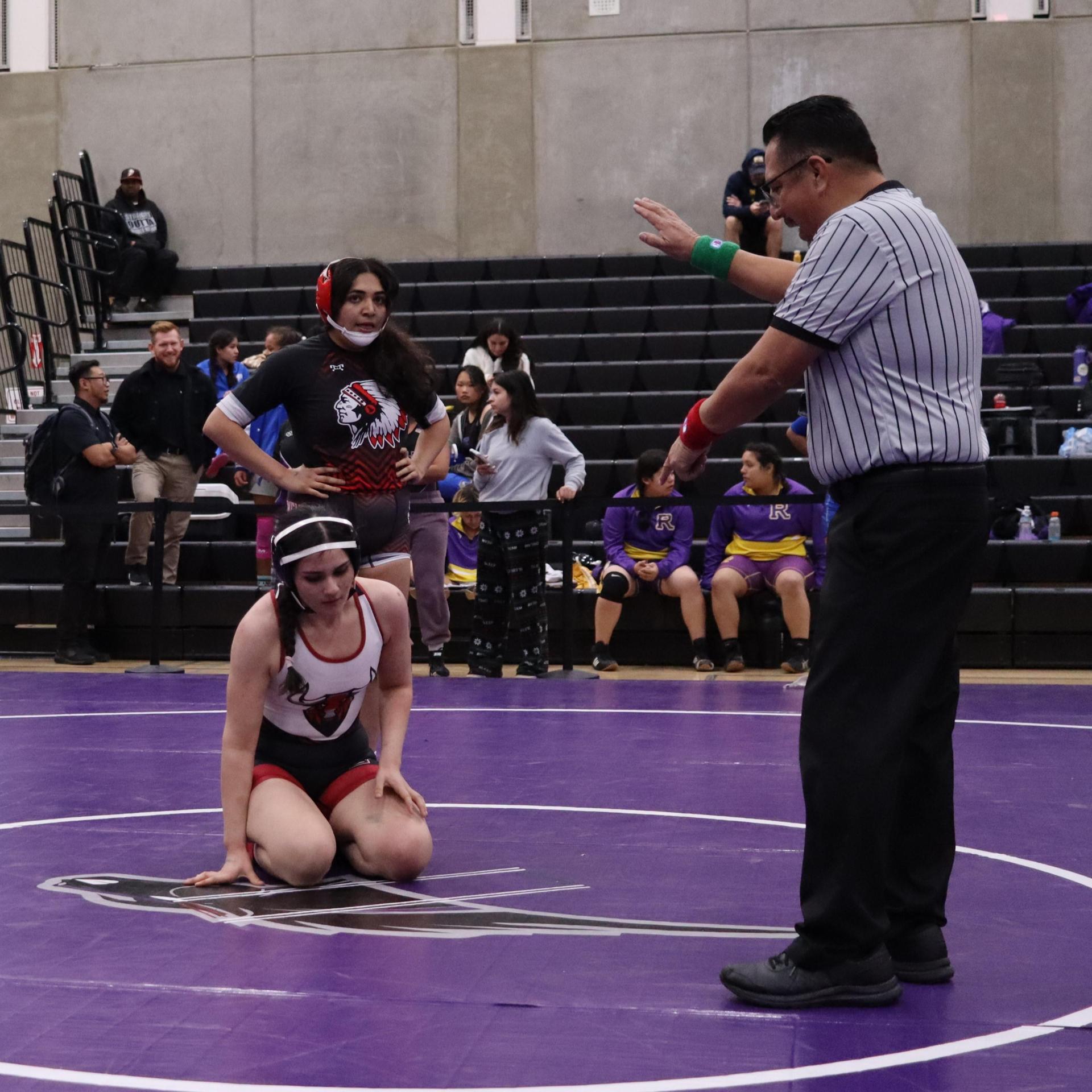 Girls wrestling at madera south