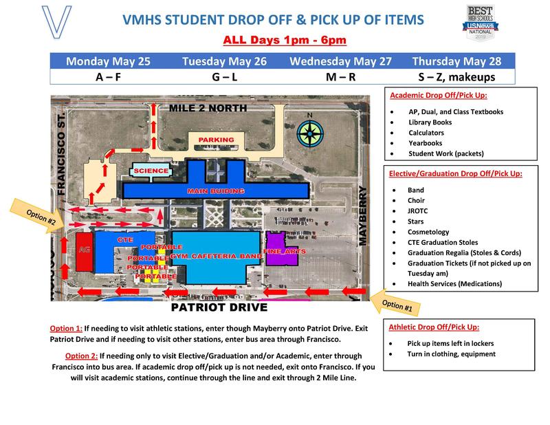 VMHS Student Drop off & Pick Up of Items Featured Photo