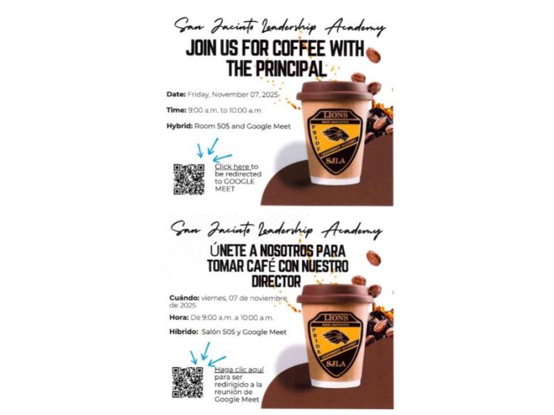 Coffee with the principal nov. 7