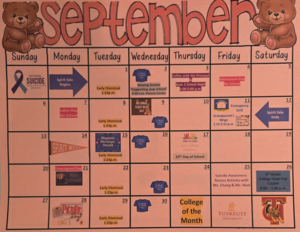 Calendar of events