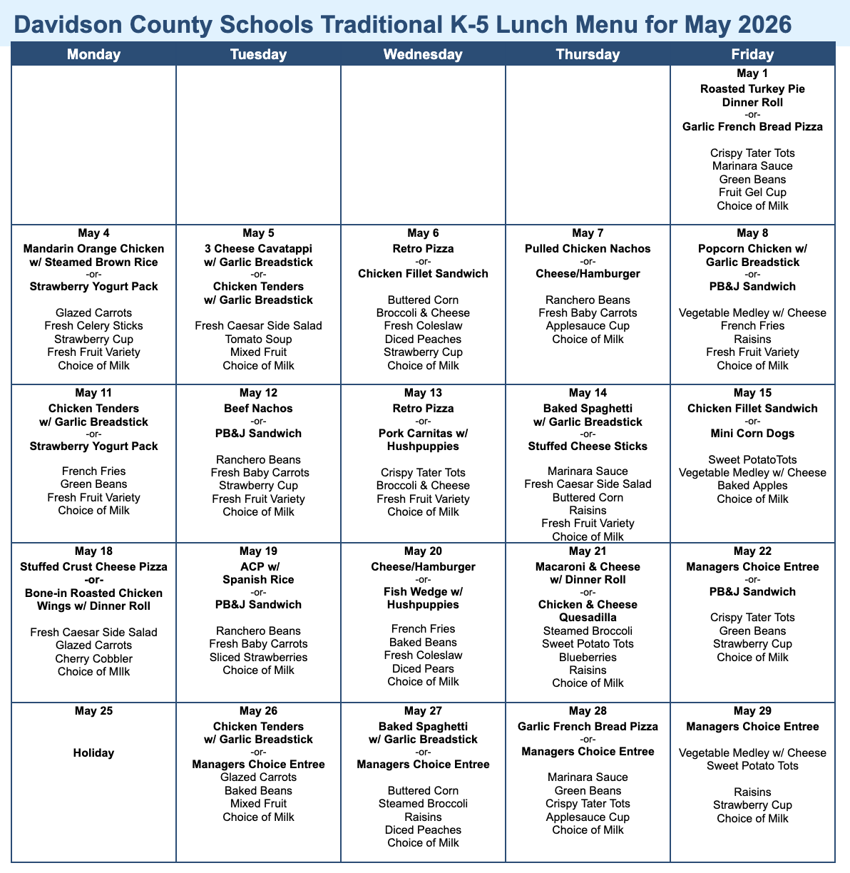 MAY MENU