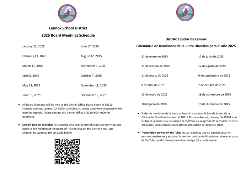 board meeting dates