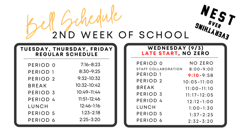 SECOND WEEK Bell Schedule Thumbnail Image