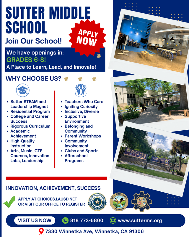 Enroll at Sutter MS Flyer