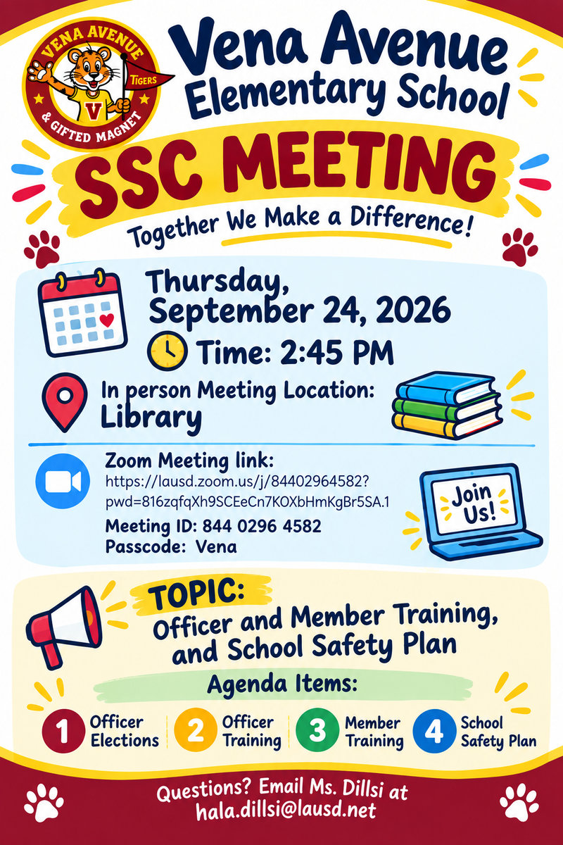 SSC Mtg: Thursday, September 24, 2026 at 2:45 PM. Hybrid: Library and on Zoom.