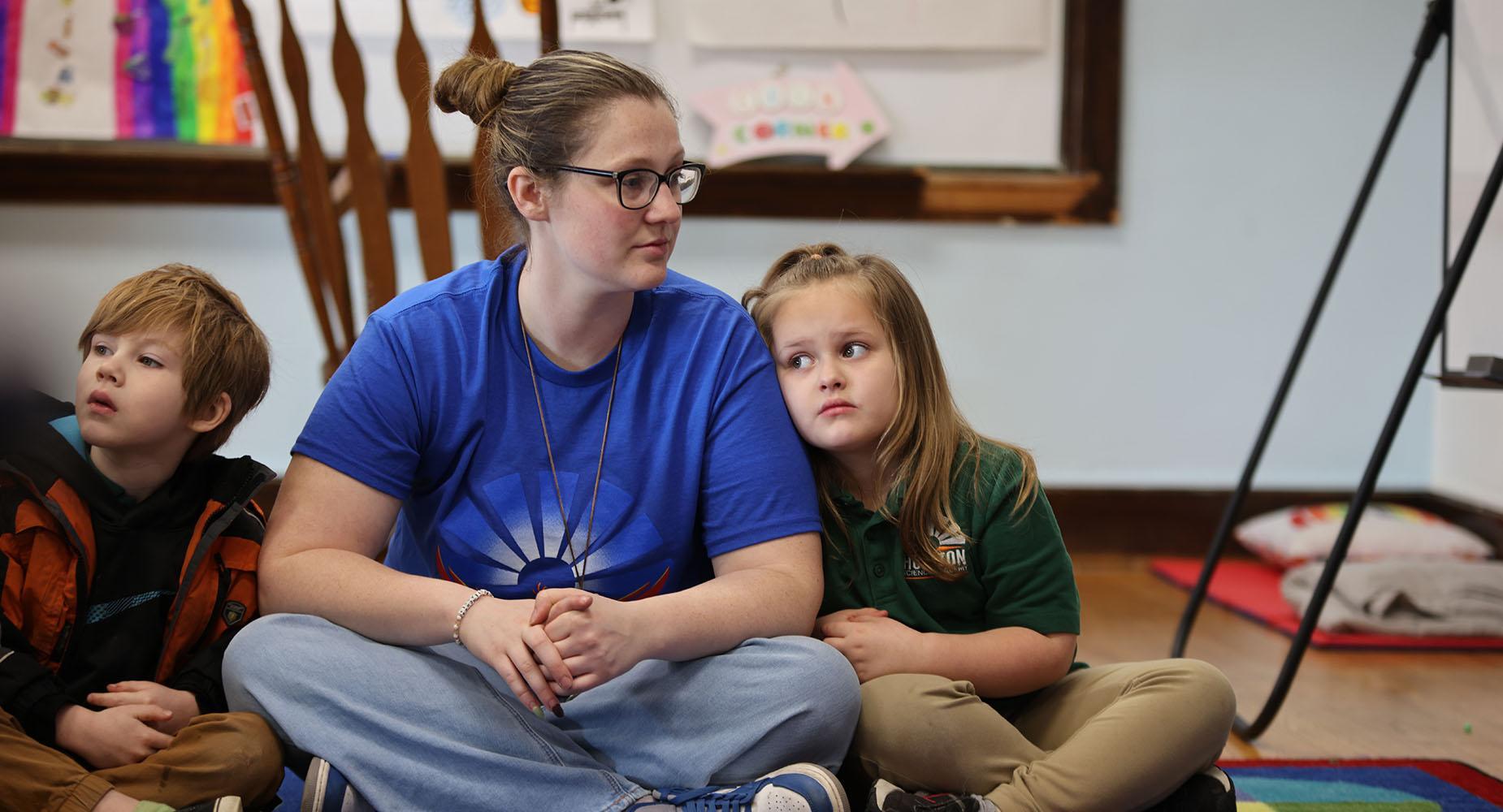 HSA Davenport student and teacher in the classroom