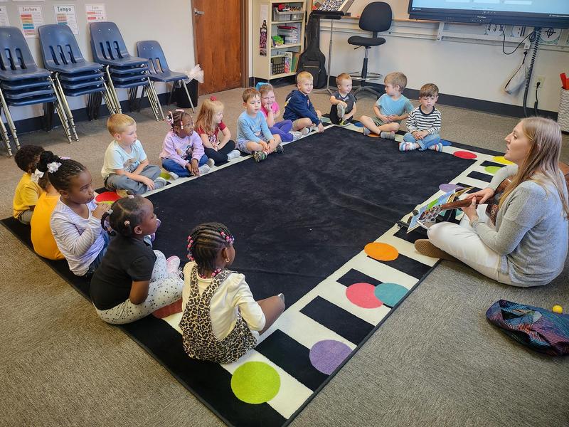 preschool students in music