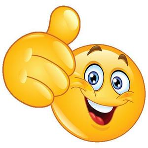 Happy face with thumb up
