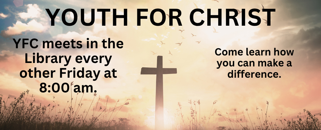 Information about the time and location of Youth for Christ.