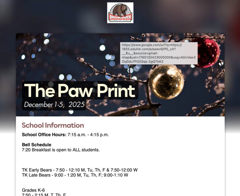 The Paw Print: Week of December 1st