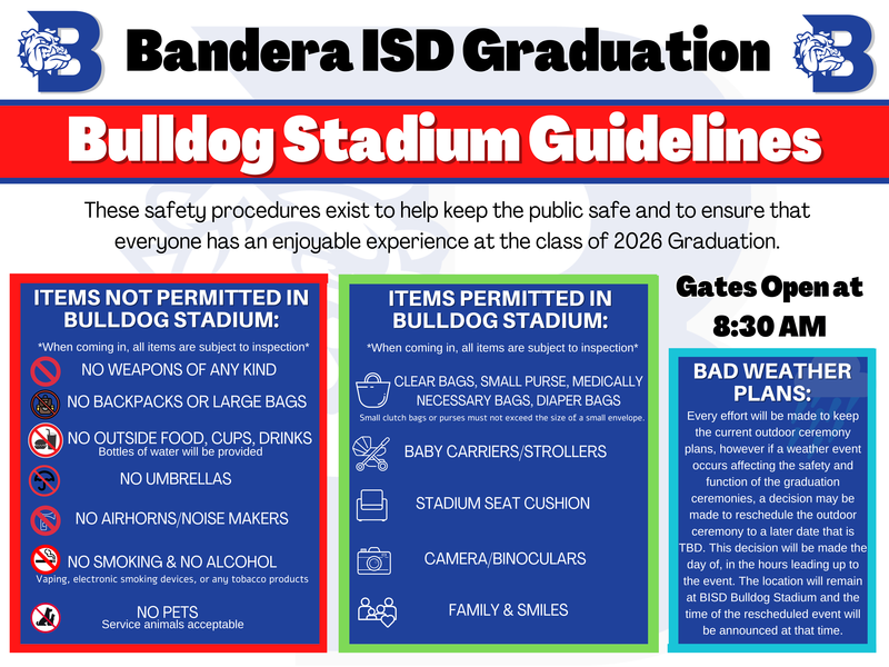 Graduation stadium guidelines