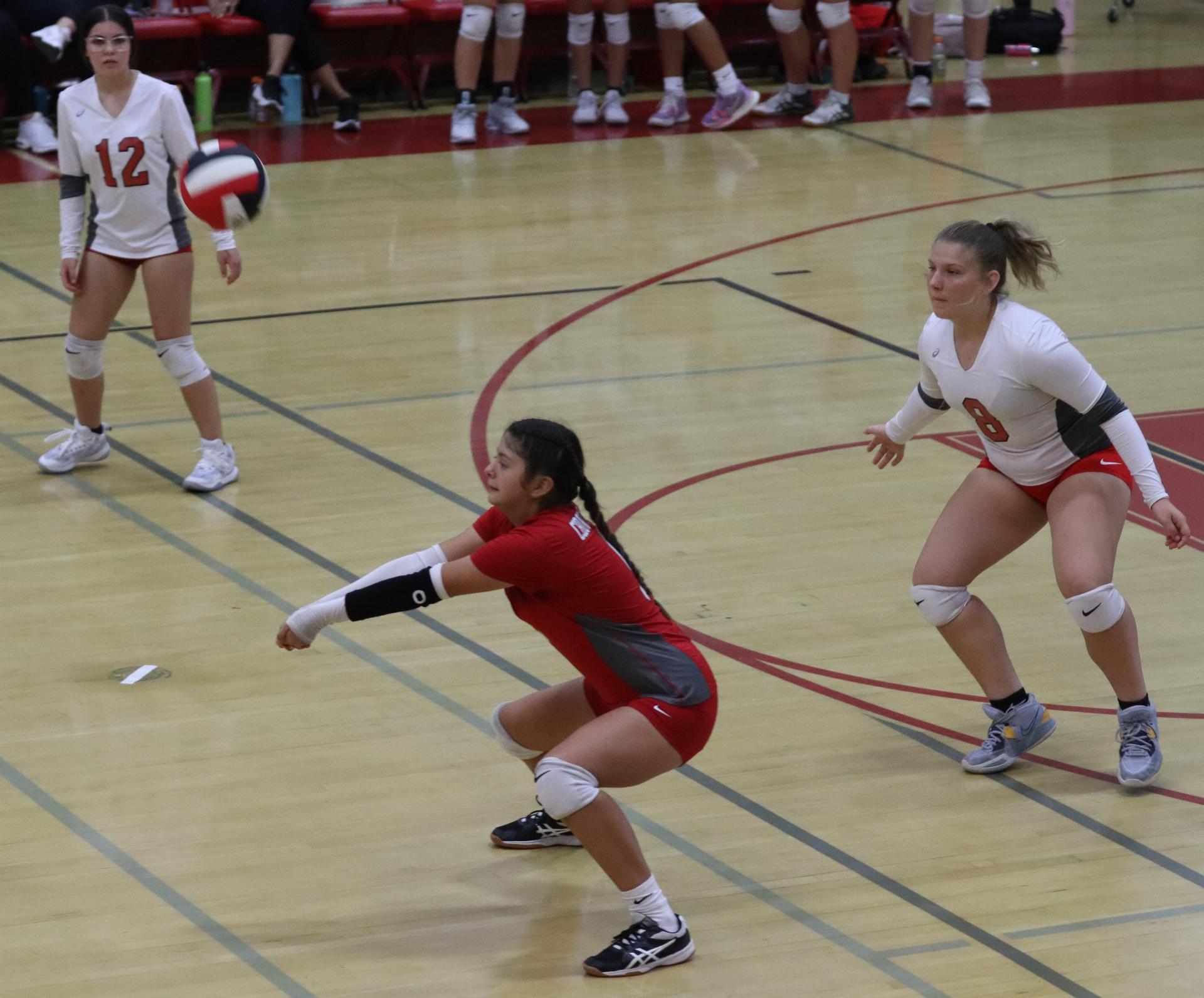 junior varsity girls playing volleyball against Mendota