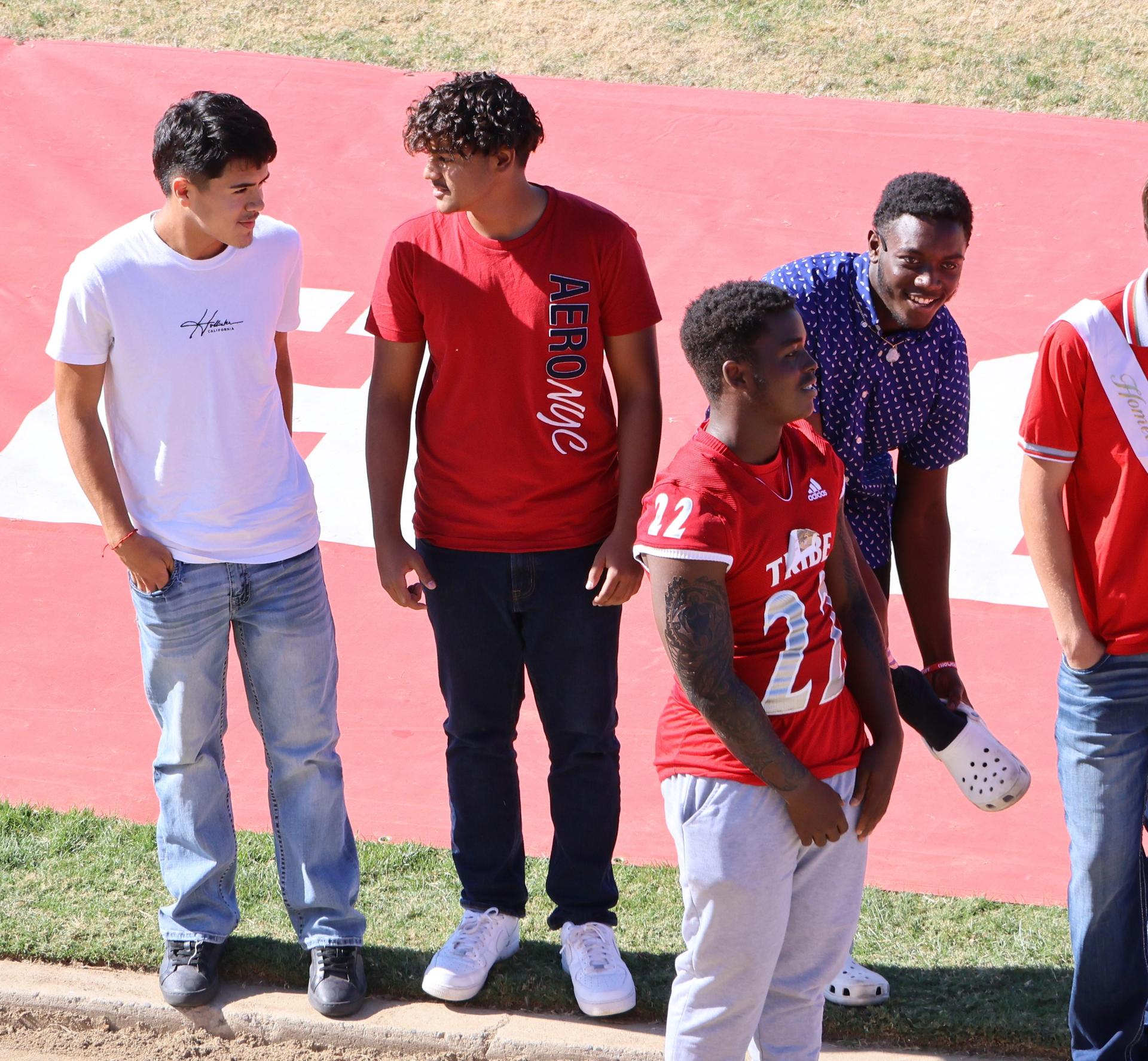 students and staff at the homecoming rally