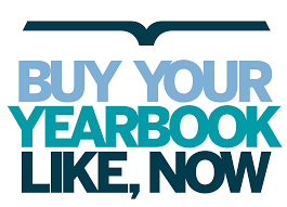 Text promoting yearbook purchase with a playful layout.