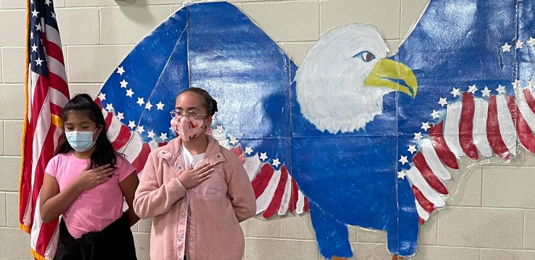 students recite the pledge