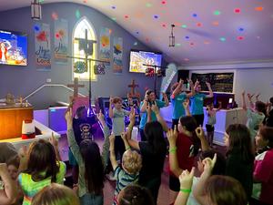 Team leading VBS worship