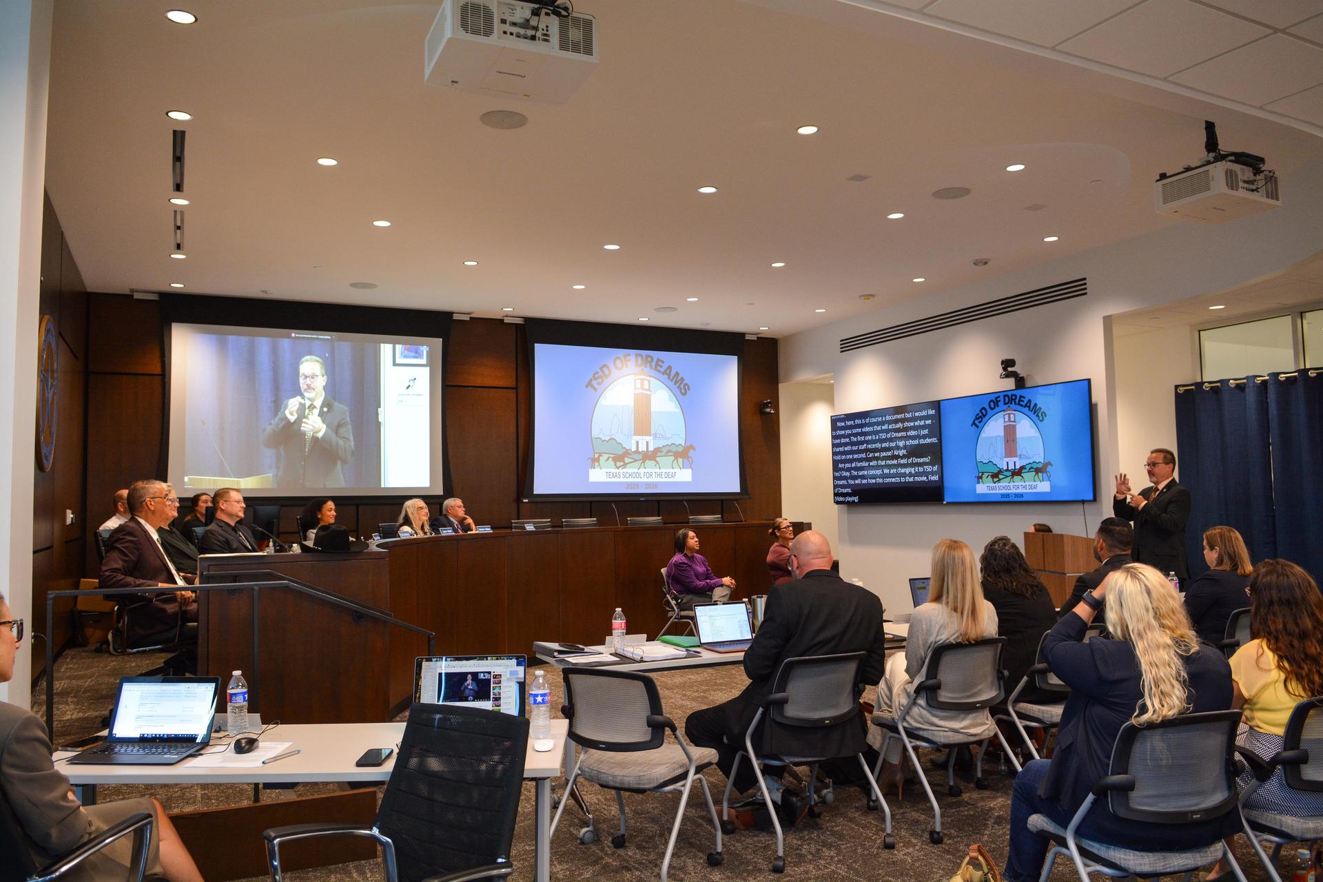 Superintendent presents TSD of Dreams video.