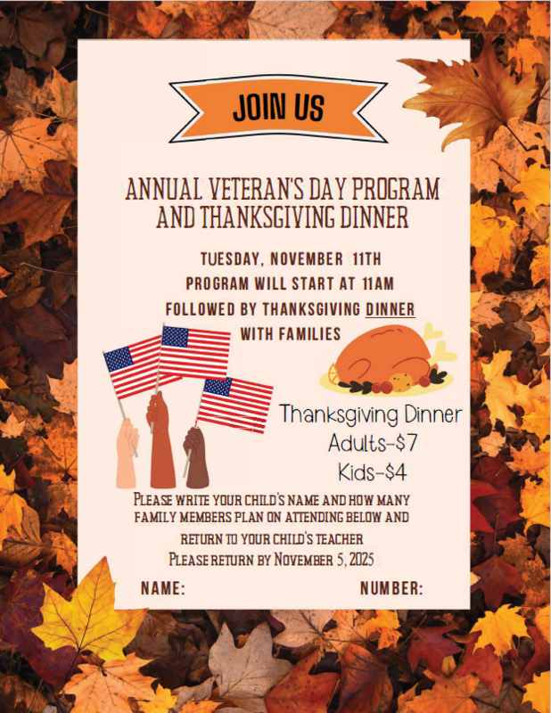 Annual Veteran's Day Program and Thanksgiving Lunch Thumbnail Image