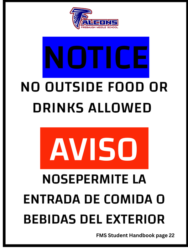 Nou outside food or drinks