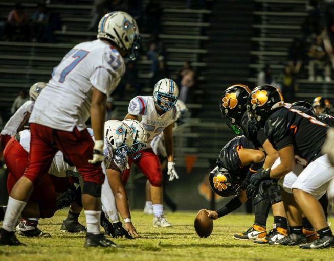 football lined up
