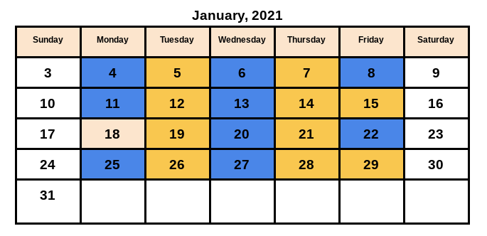 January Schedule Featured Photo