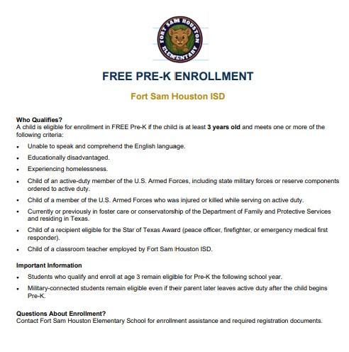 PreK Enrollment 26-27