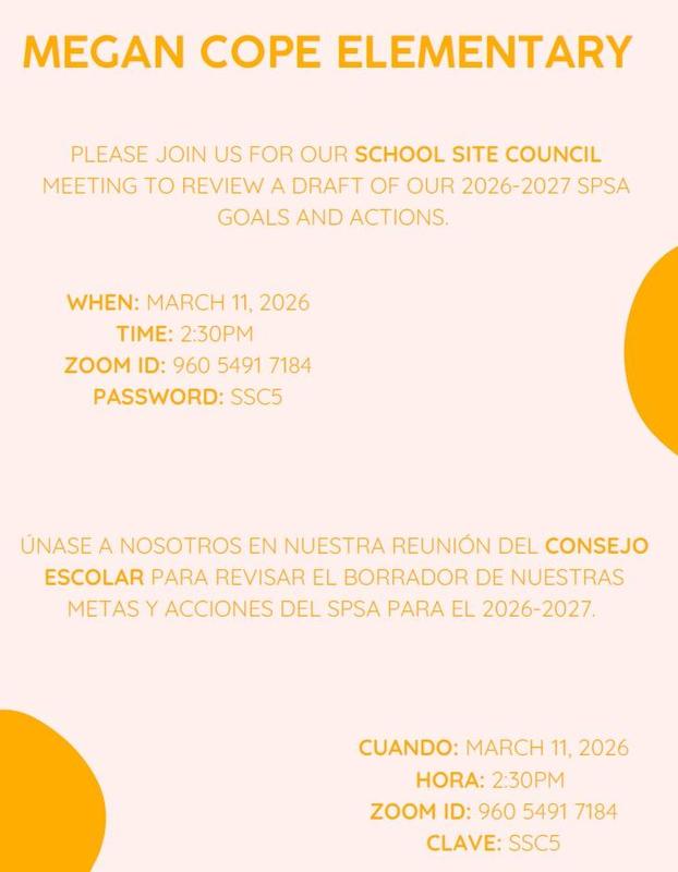 SSC flyer in English and Spanish