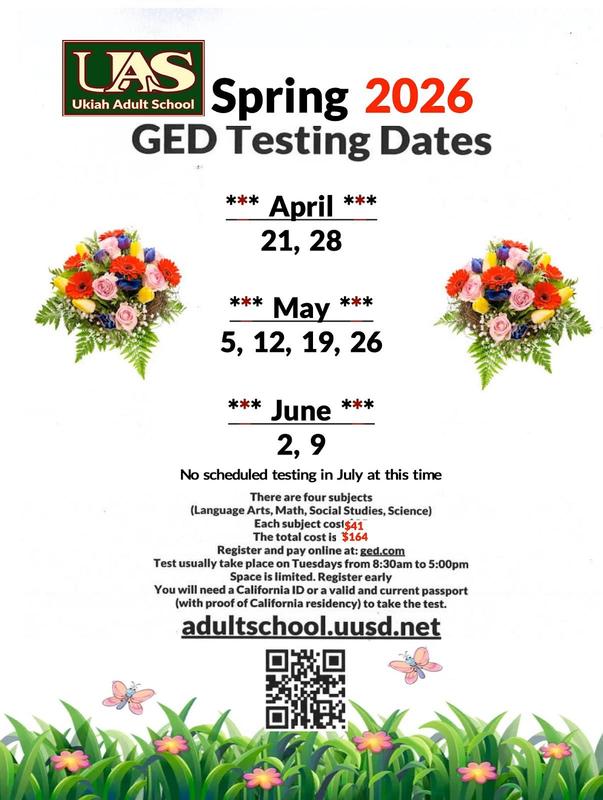 Spring 2026 Ged / Pearson Vue Test Dates poster.