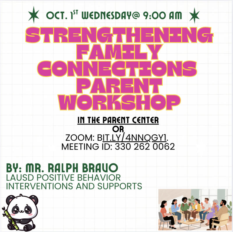 Parent Workshop Oct 1 9am