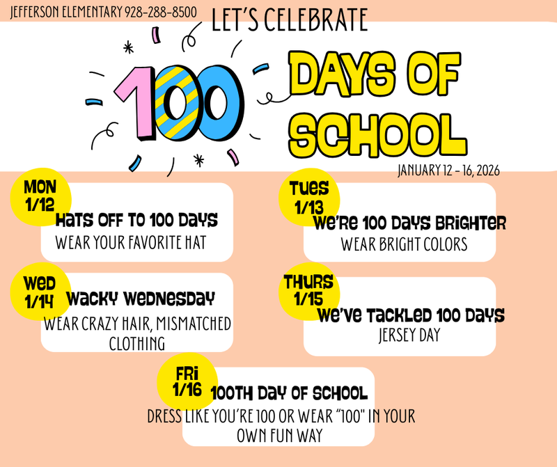 Dress up days for 100th day of school