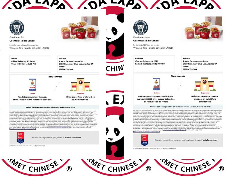 Fundraiser for Cochran Middle School / Recaudación de fondos para la escuela secundaria Cochran Featured Photo