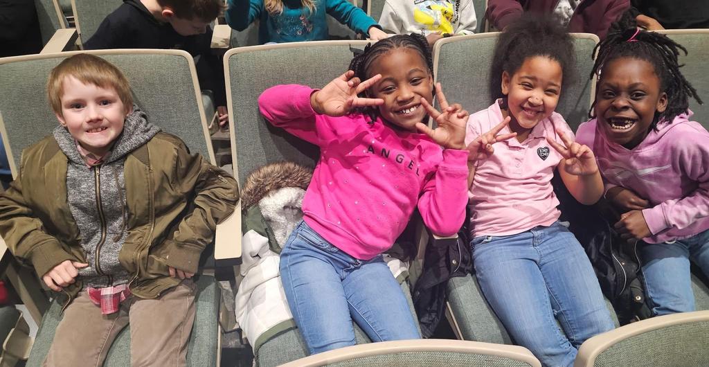 Students attending play