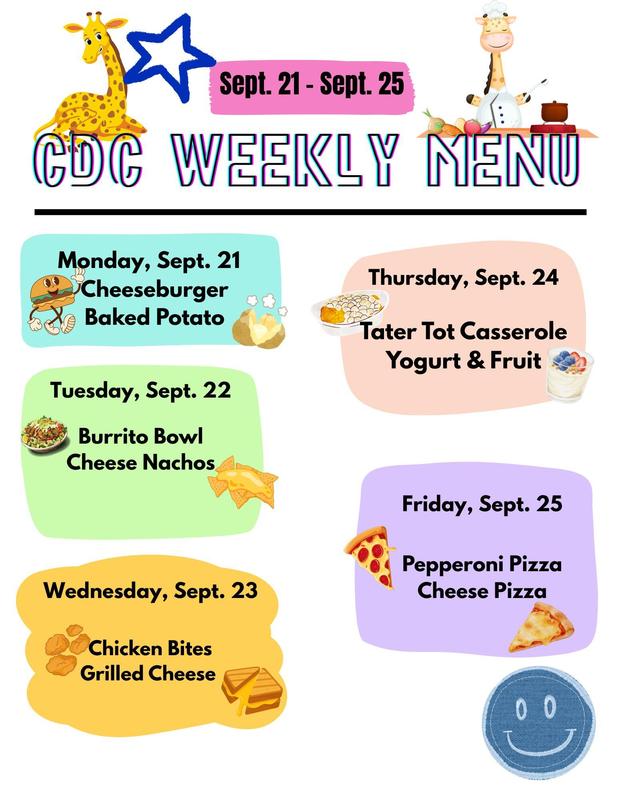 CDC weekly menu