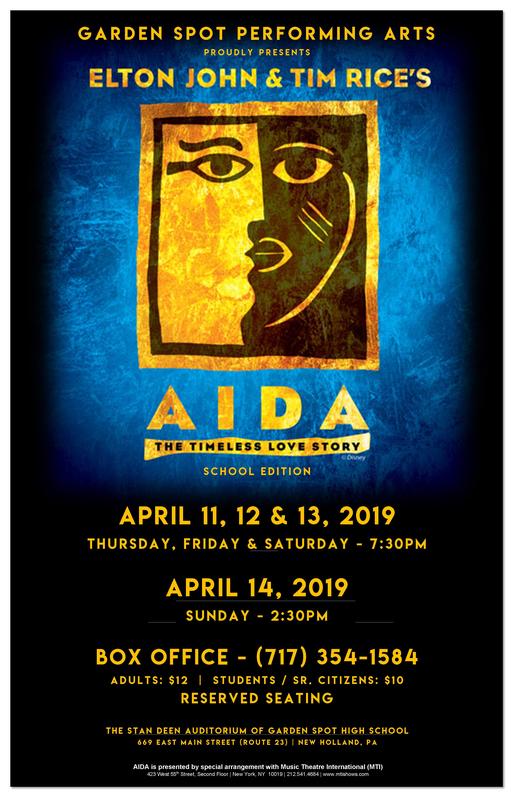 GSPA presents Elton John and Tim Rice's AIDA Poster